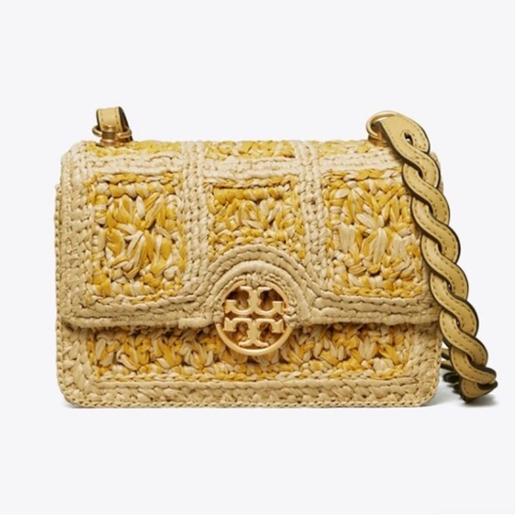 Tory Burch Miller Raffia Mini Bag - NWT - Yellow - Picture 5 of 9